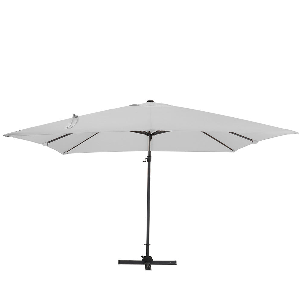 Light Grey 3 x 3 m Square Cantilever Parasol Outdoor Hanging Umbrella for Garden and Patio Parasols