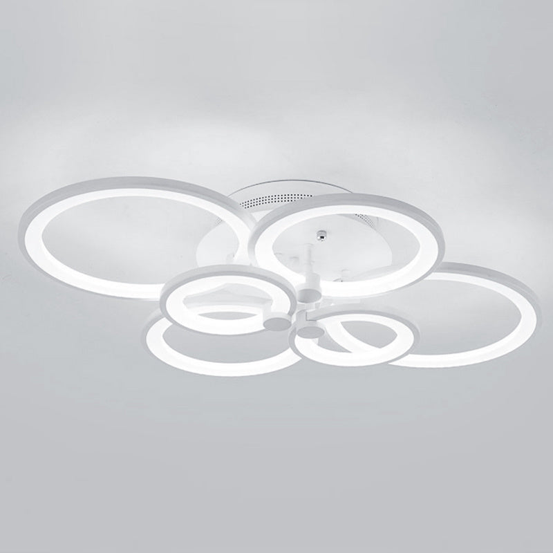 Modern Circular LED Semi Flush Ceiling Light for Nordic Decor