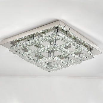Crystal-Shaped Square LED Semi-Flush Mount Ceiling Light