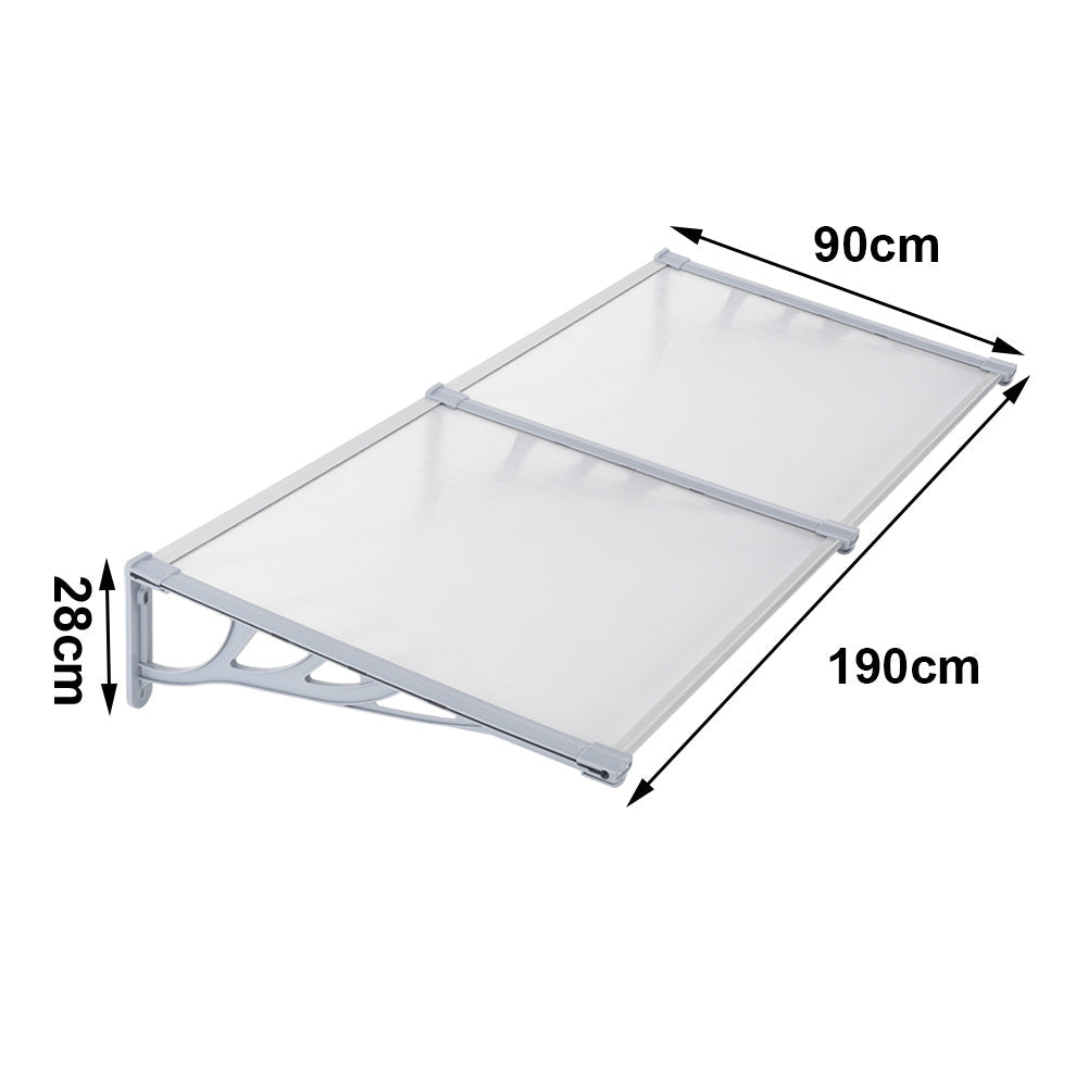Outdoor Flat Shielded Awning - Rain Shelter - Grey Awnings