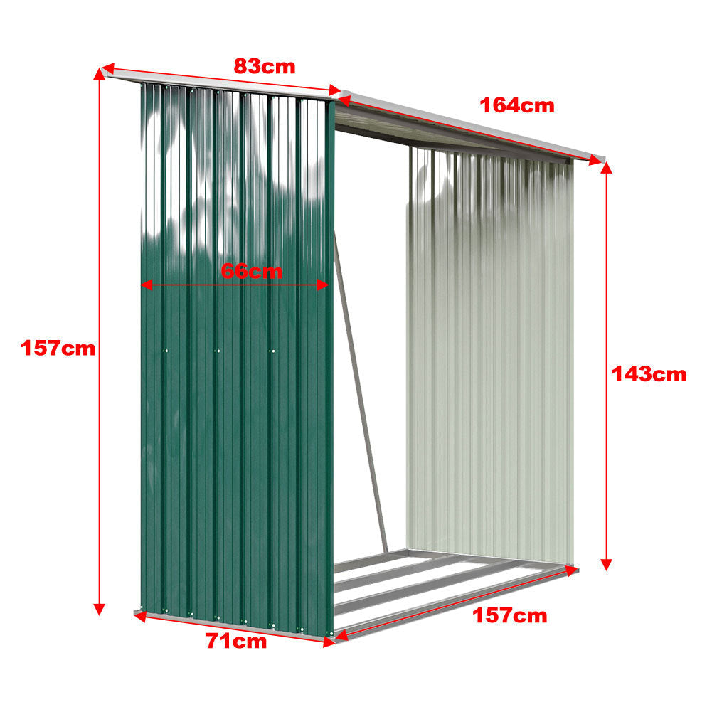 Metal Log Holder Fire Wood Rack Firewood Storage Shed Garden Patio Shelter Garden storage Garden Sanctuary