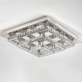 Crystal-Shaped Square LED Semi-Flush Mount Ceiling Light