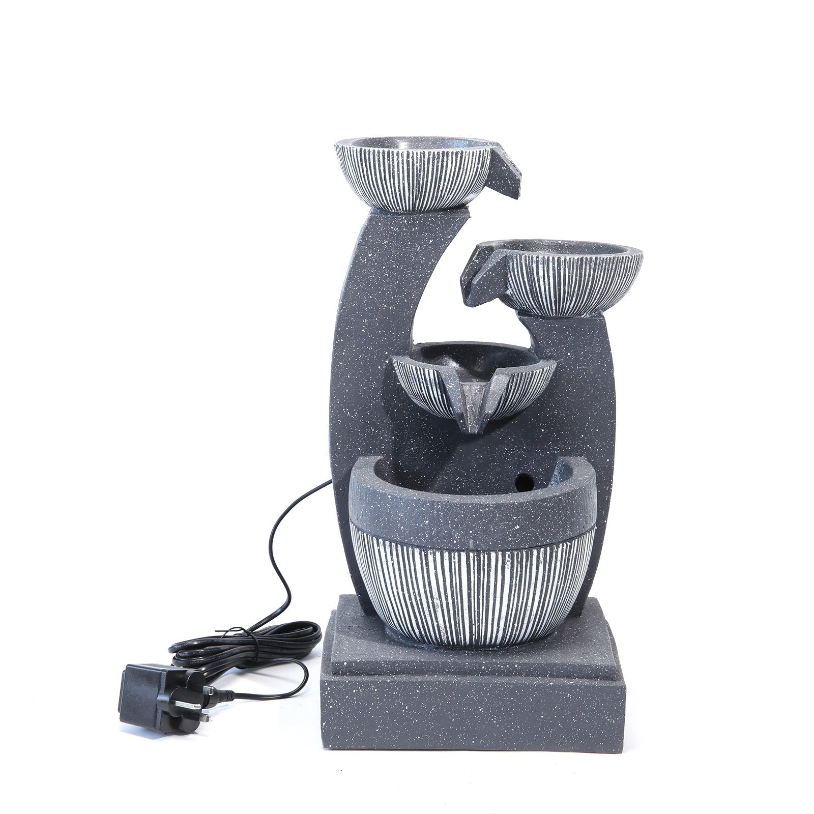 Cascading Bowls Garden Water Feature Fountain 4-Tier Fountain LED Fountain Fountains & Waterfalls