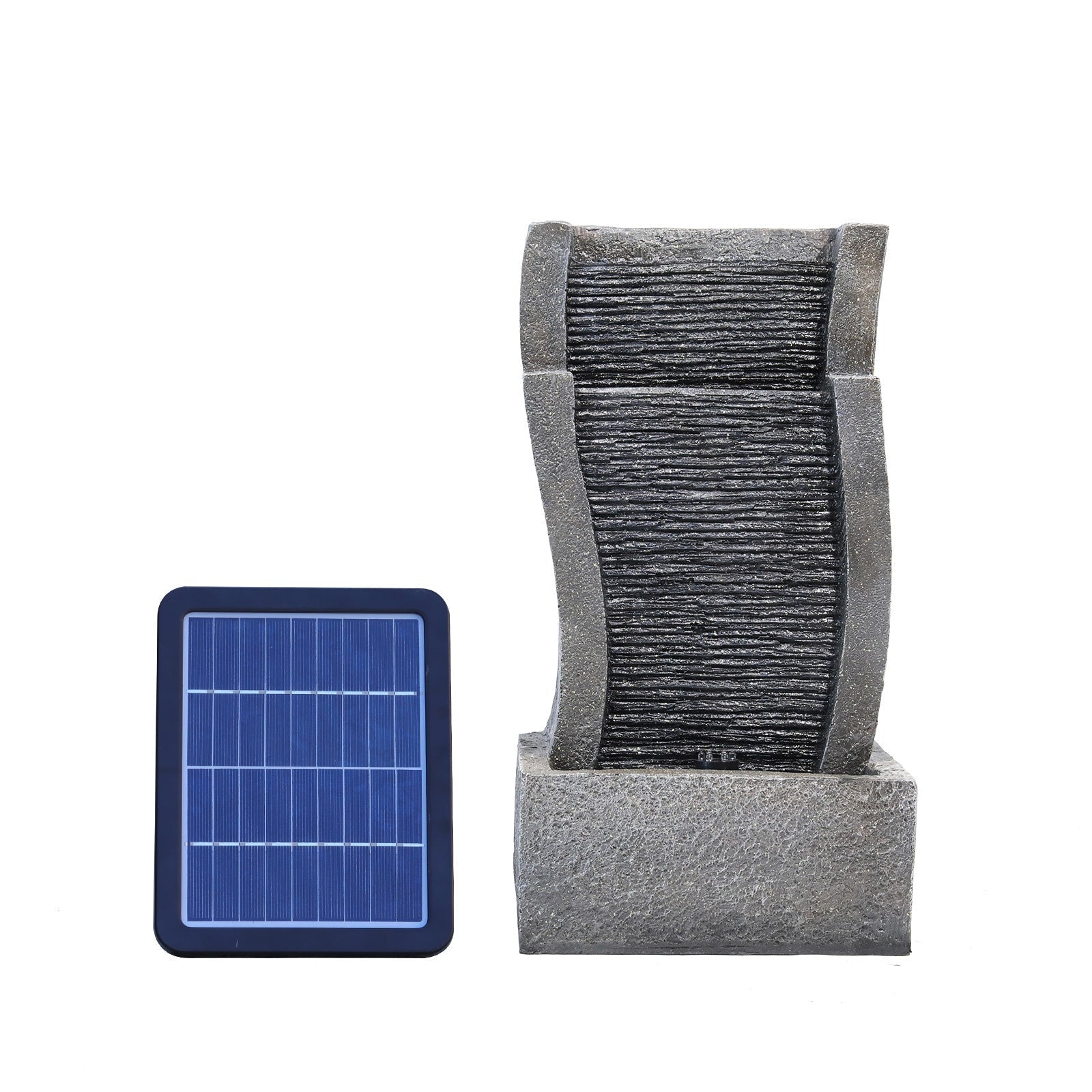 Slate Effect Modern Waterfall Ornament Garden Water Feature Cascading Tiered Water Fountains & Waterfalls