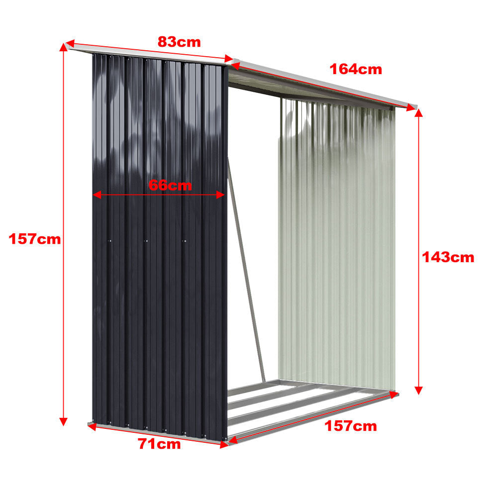 Metal Log Holder Fire Wood Rack Firewood Storage Shed Garden Patio Shelter Garden storage Garden Sanctuary