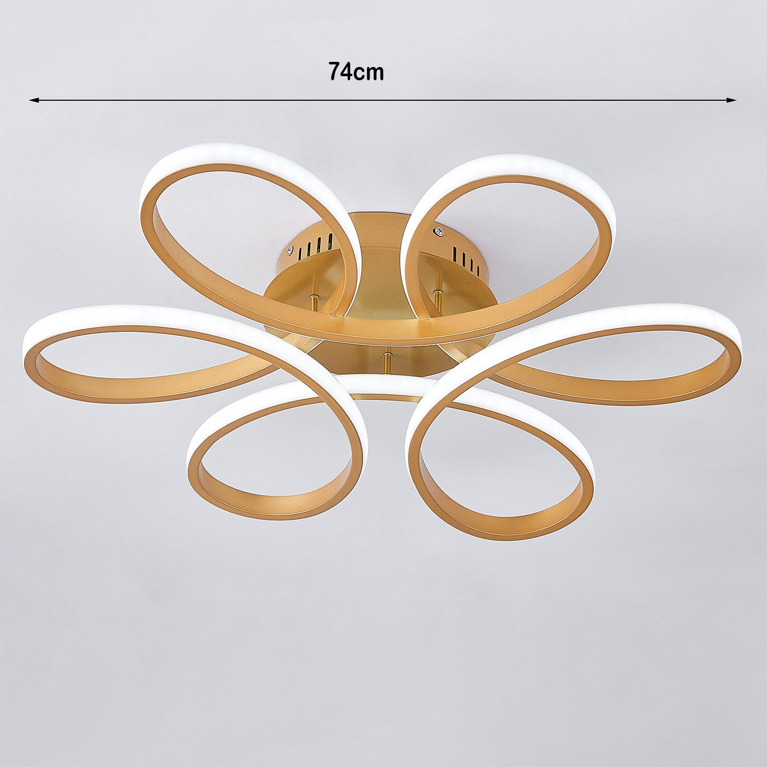 Modern Acrylic Petal LED Semi Ceiling Light with Gold Frame