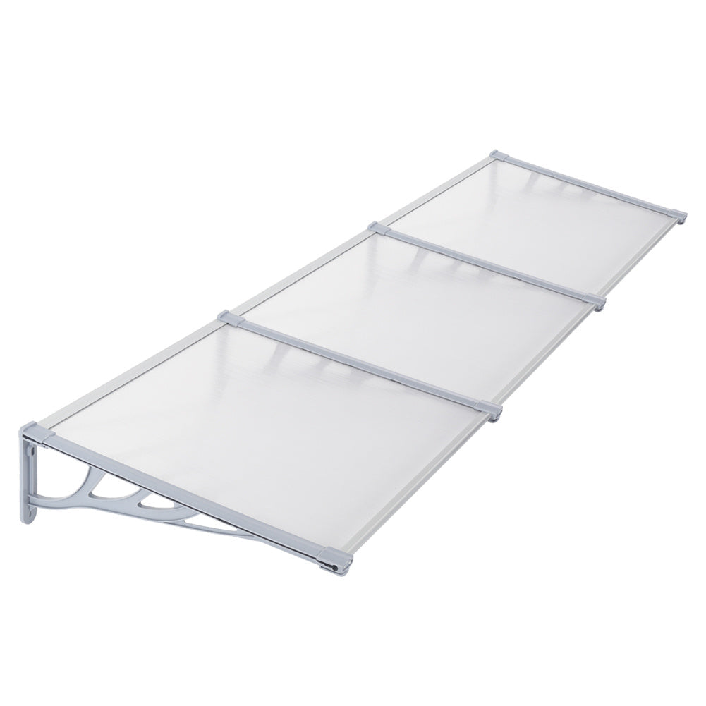 Outdoor Flat Shielded Awning - Rain Shelter - Grey Awnings