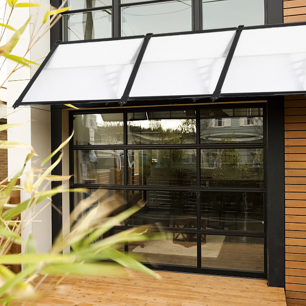 Outdoor Flat Shielded Awning - Rain Shelter - Black Awnings L 270 x W 90 x H 28 cm