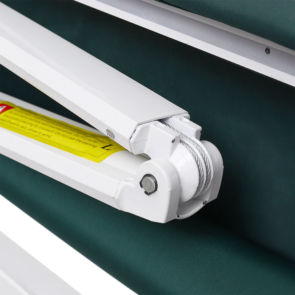 Retractable Patio Awning - Manual Shelter - Green Awnings