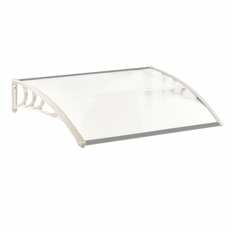 Outdoor Curved Shielded Awning - Rain Shelter - White Awnings