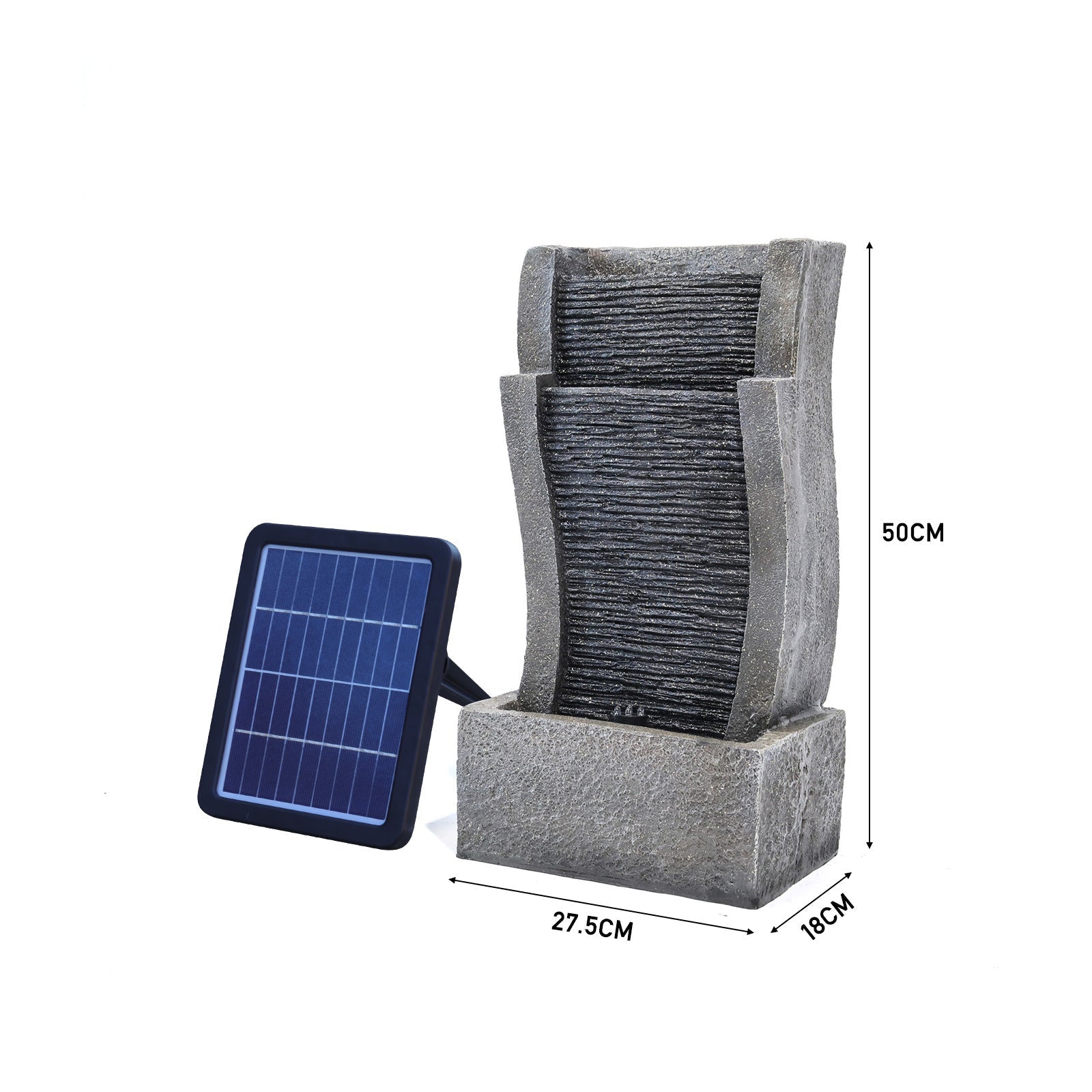 Slate Effect Modern Waterfall Ornament Garden Water Feature Cascading Tiered Water Fountains & Waterfalls