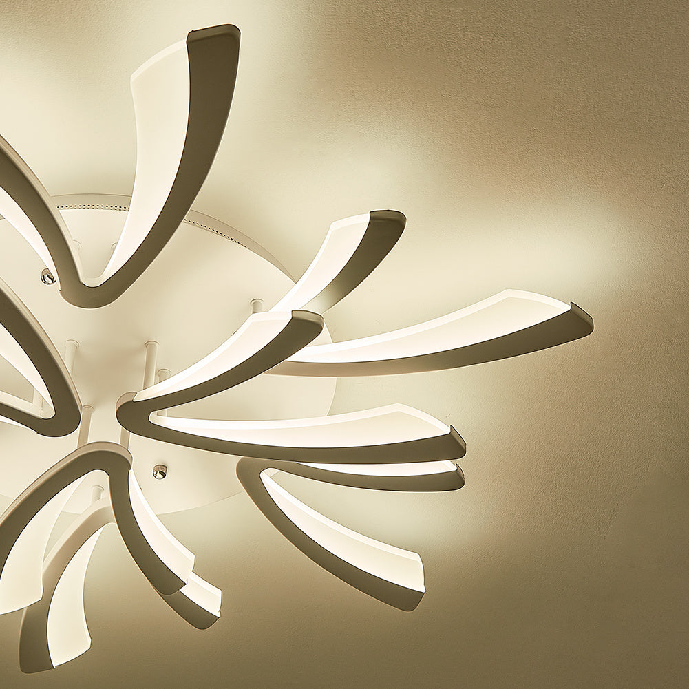 Unique V-Shaped LED Semi Flush Ceiling Light