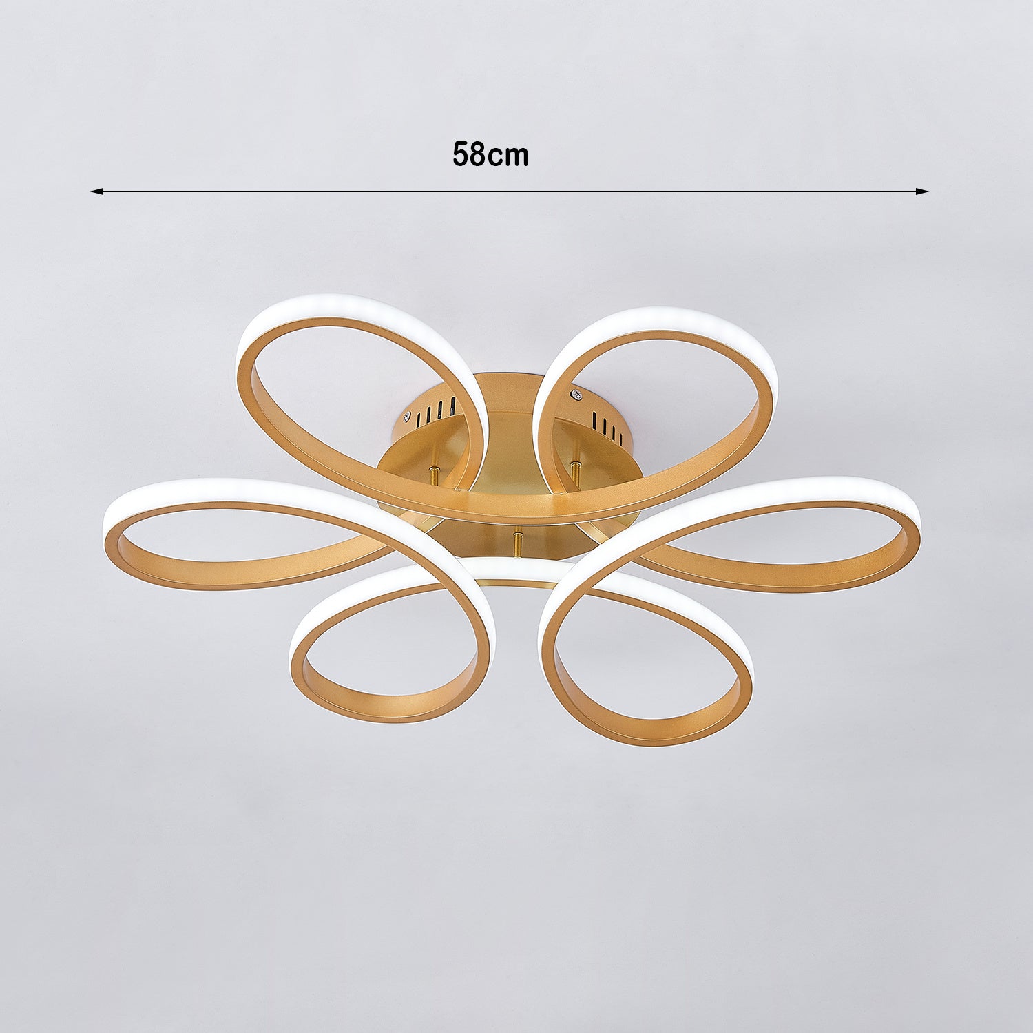 Modern Acrylic Petal LED Semi Ceiling Light with Gold Frame