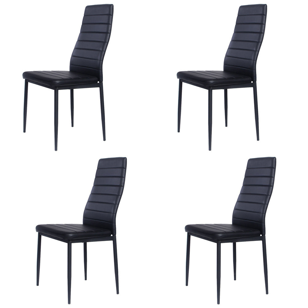 Set of 4/6 PU Leather Dining Chairs High Back Padded Seat Chairs
