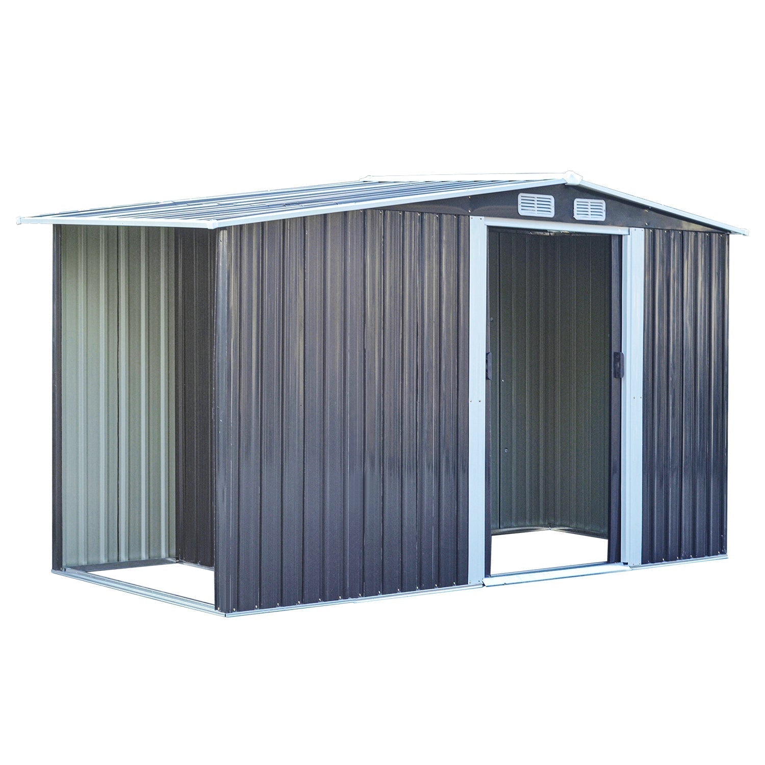 Garden Steel Shed Gable Roof Top with Firewood Storage Garden storage Garden Sanctuary
