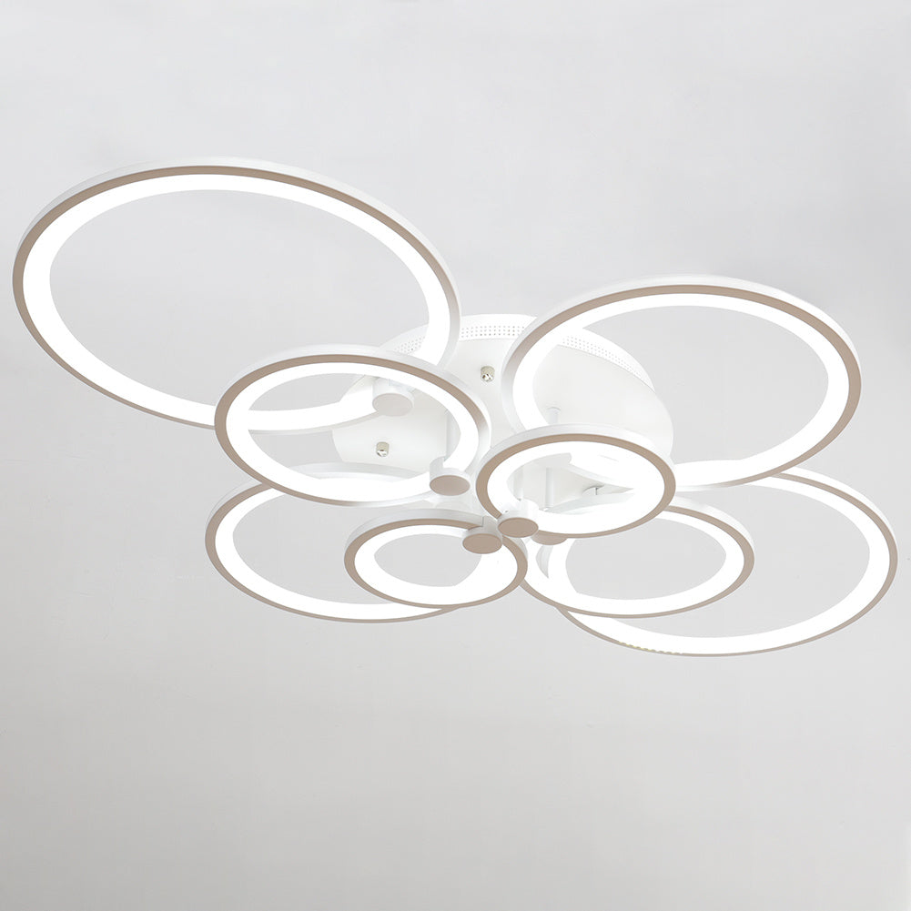Modern Circular LED Semi Flush Ceiling Light for Nordic Decor
