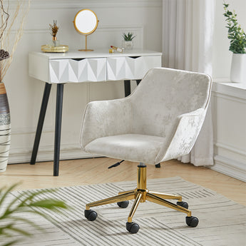 Velvet Upholstered Height Adjustable Office Chair