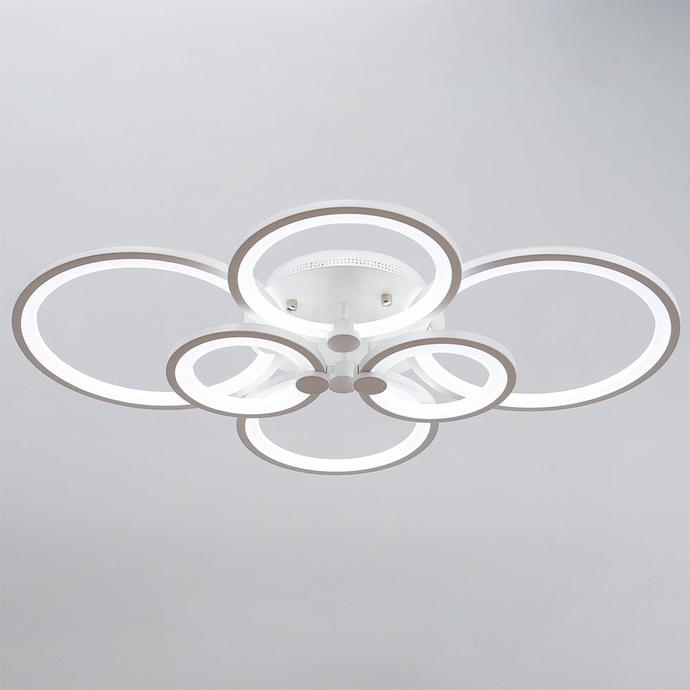 Modern Circular LED Semi Flush Ceiling Light for Nordic Decor