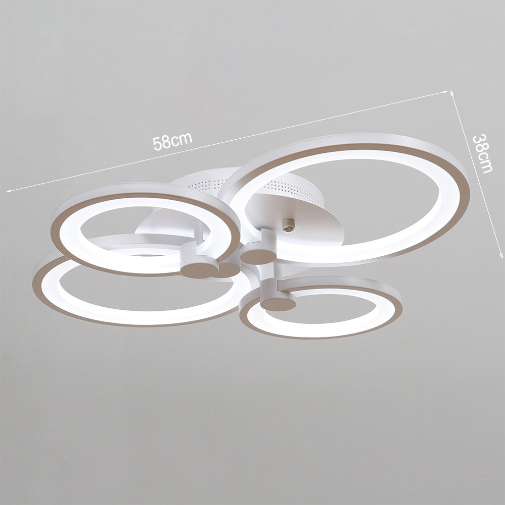 Modern Circular LED Semi Flush Ceiling Light for Nordic Decor