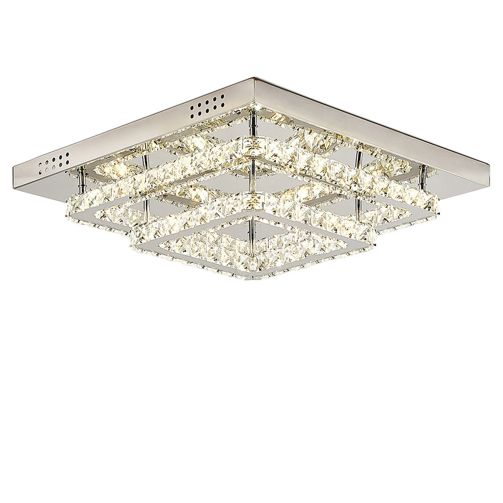 Square Glamourous Crystal LED Ceiling Light