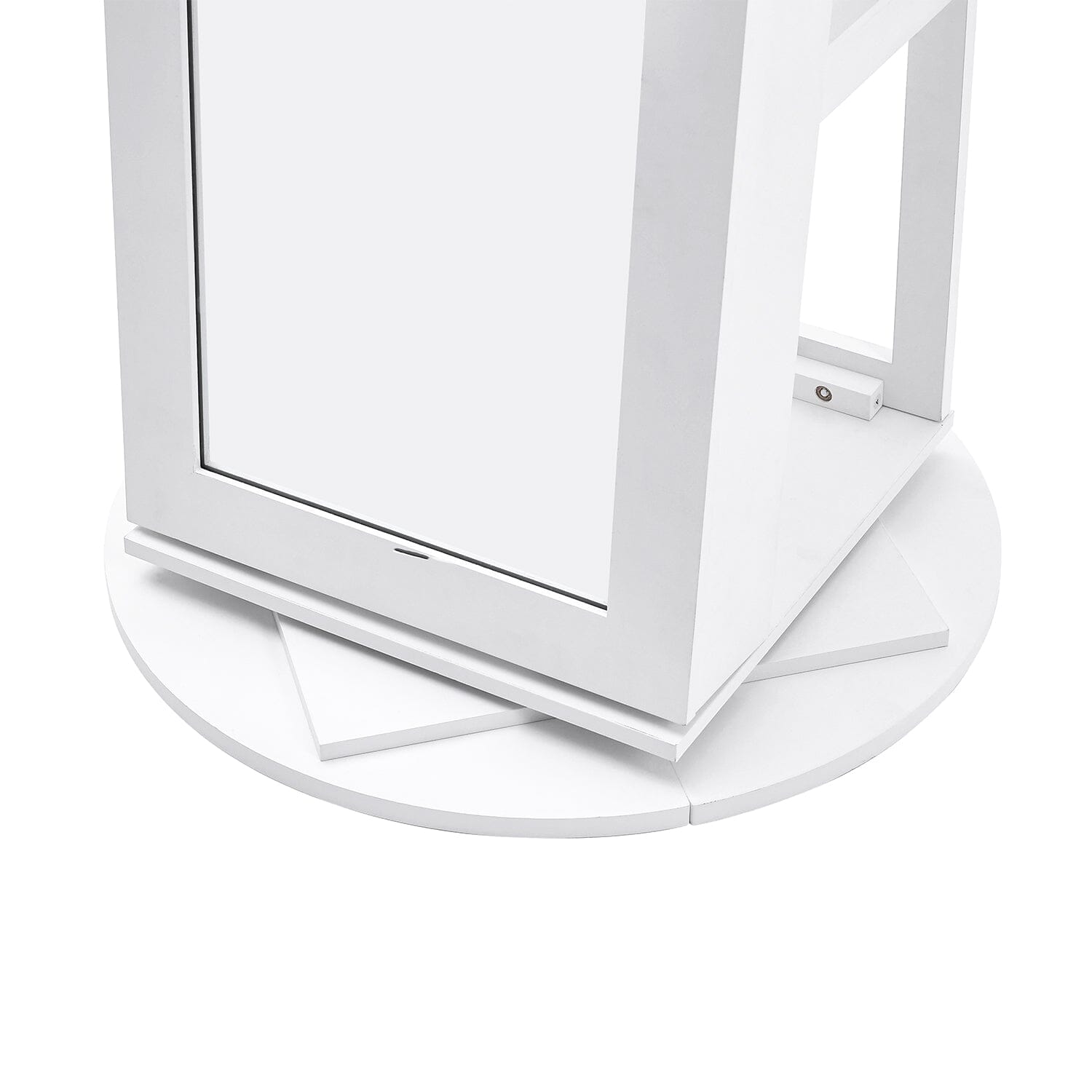 White Rotating Jewelry Organizer Cabinet with Mirror Jewellery Armoires Living and Home