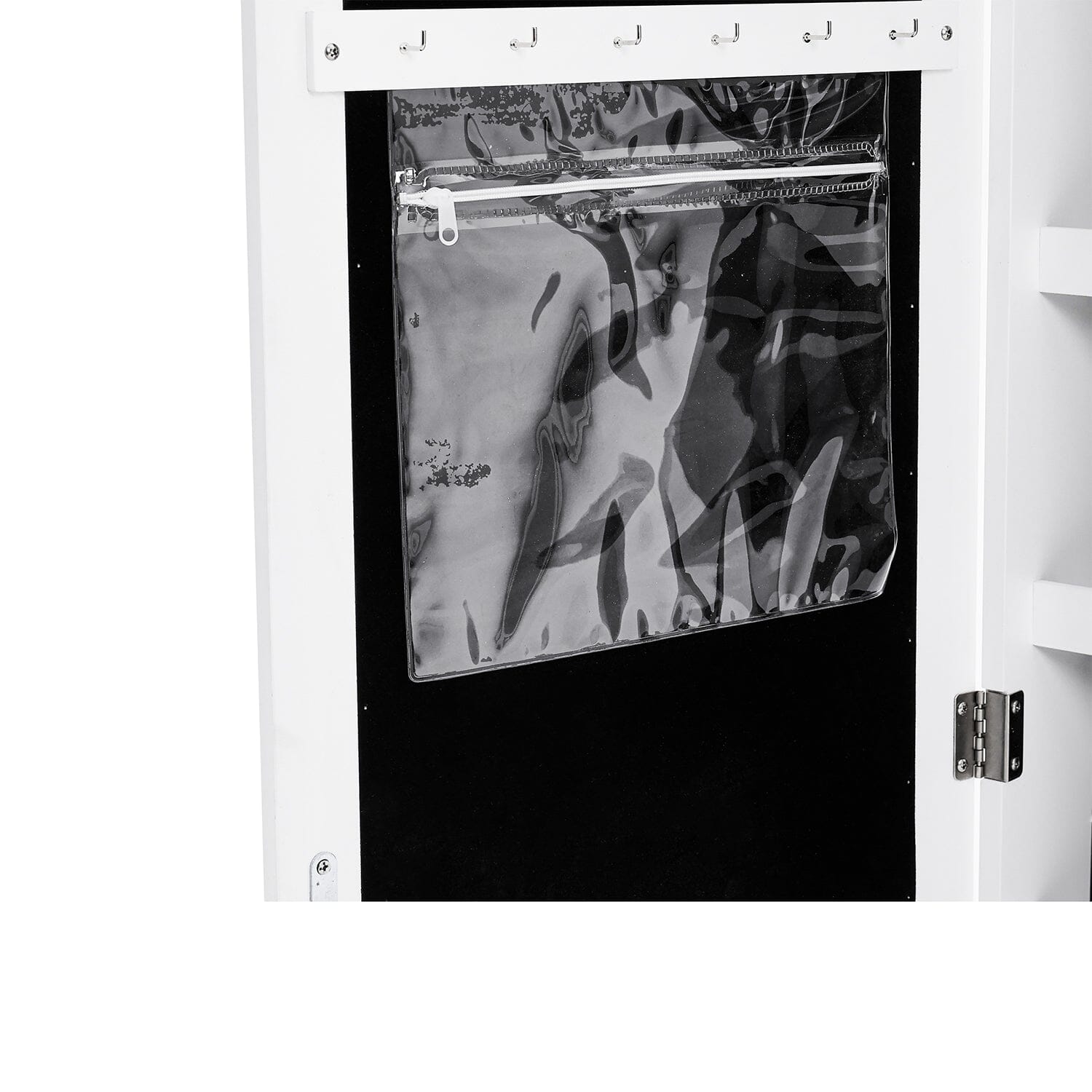 White Rotating Jewelry Organizer Cabinet with Mirror Jewellery Armoires Living and Home