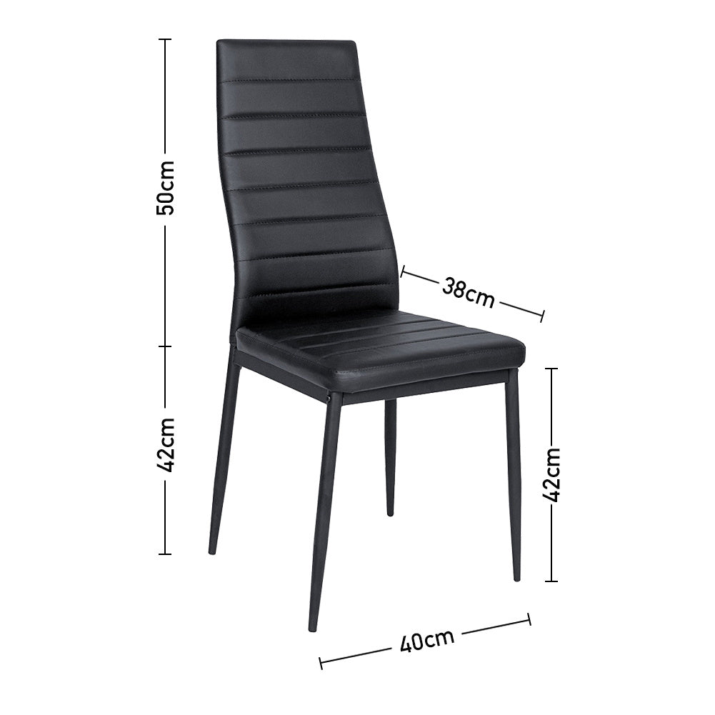Set of 4/6 PU Leather Dining Chairs High Back Padded Seat Chairs