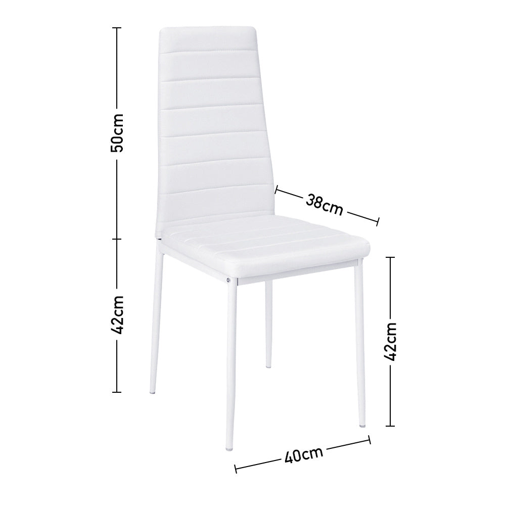 Set of 4/6 PU Leather Dining Chairs High Back Padded Seat Chairs