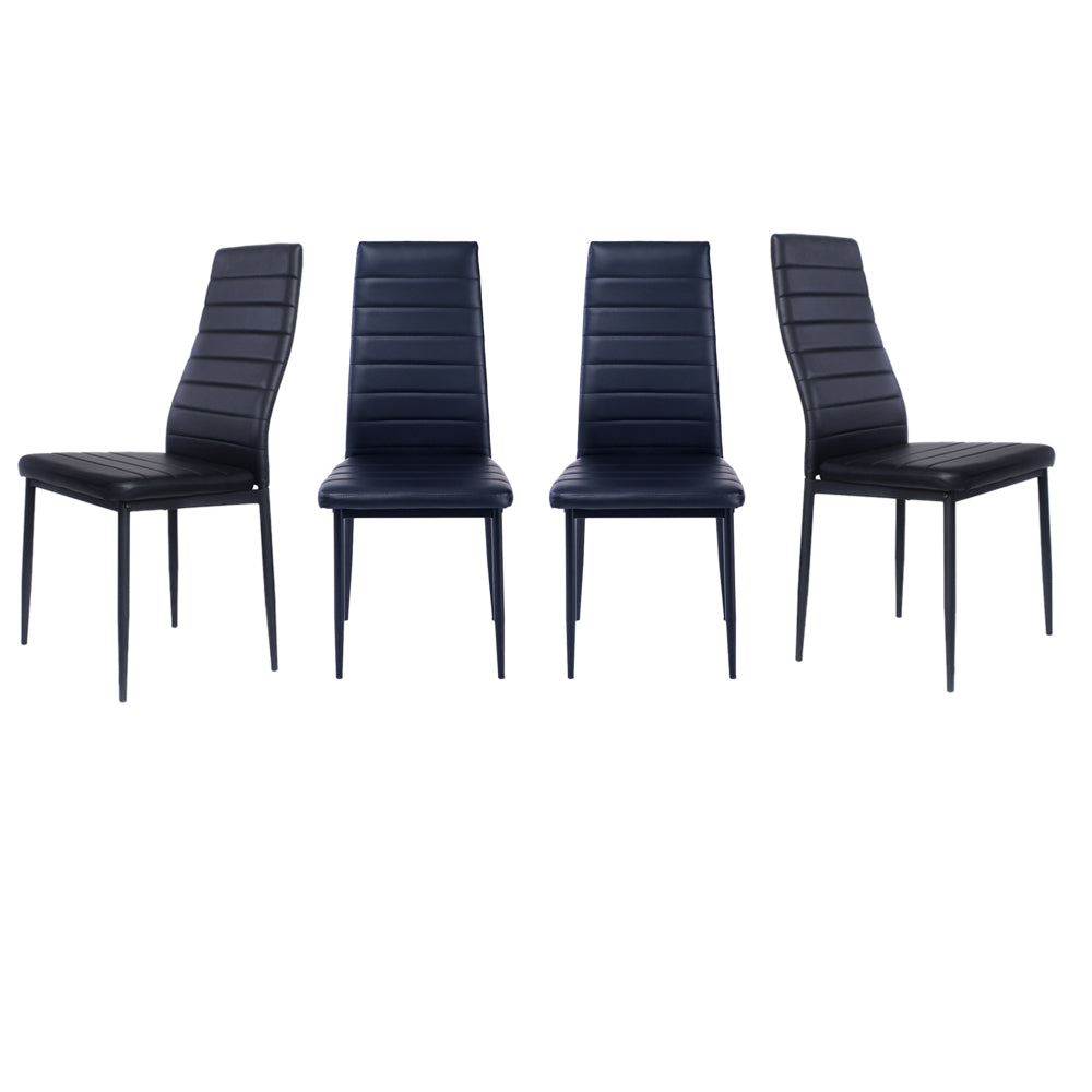 Set of 4/6 PU Leather Dining Chairs High Back Padded Seat Chairs