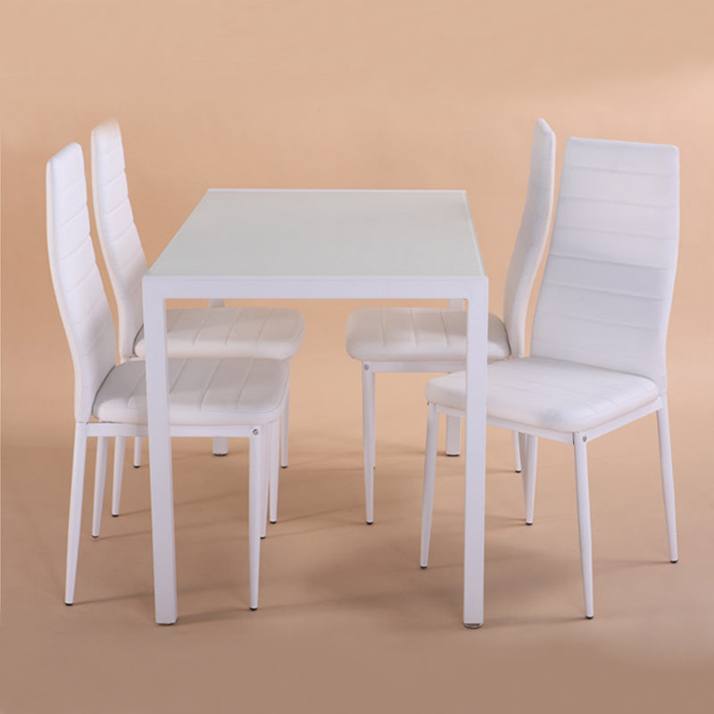 Set of 4/6 PU Leather Dining Chairs High Back Padded Seat Chairs