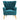 Blue Upholstered Armchair Faux Wool Wing Back Chair with Footstool