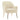 Metal Feet Single Sofa Beige Minimalist Style Armchair with Footstool