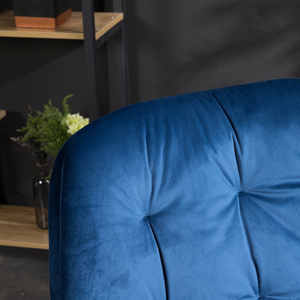 Velvet/PU Leather Armchair Metal Legs Relax Lounge Chair