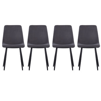 Velvet Upholstered Dining Chair with Metal Legs Set of 4
