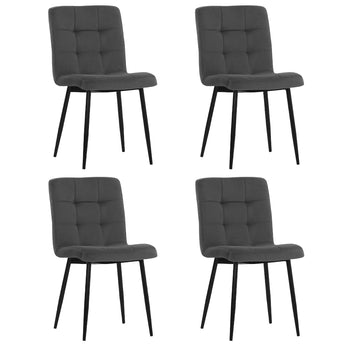 Grey Velvet Upholstered Dining Chair Set of 4
