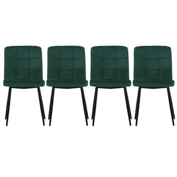 Frosted Velvet Upholstered Dining Chairs with Metal Legs Set of 4