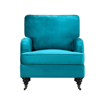Linen Upholstered Armchair with Wheels