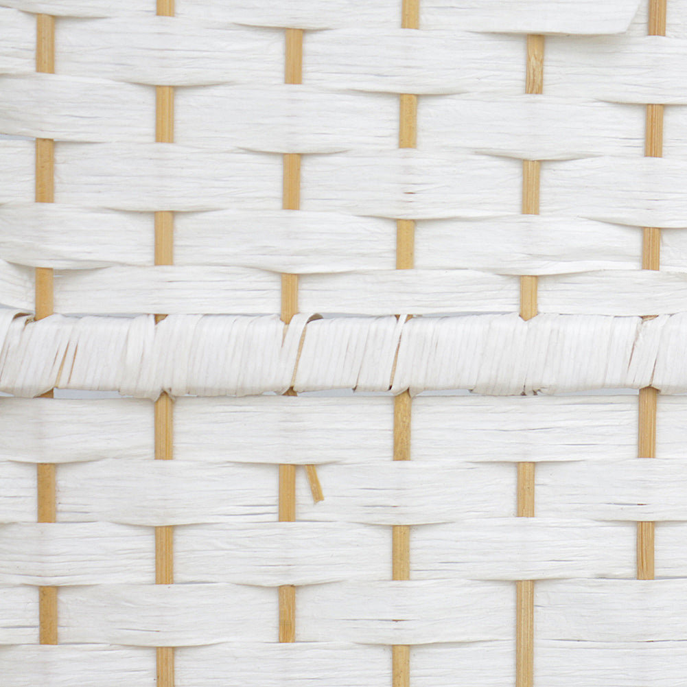 Rattan Woven Room Divider White Folding Privacy Partition Panels