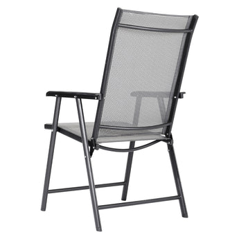 Outdoor Foldable Dining Chairs with Metallic Frame Set of 4