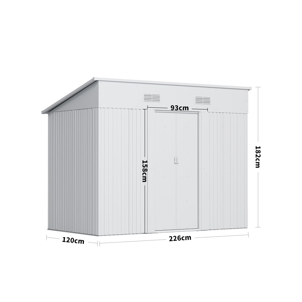 Garden Steel Shed with Skillion Roof Top Garden storage Garden Sanctuary