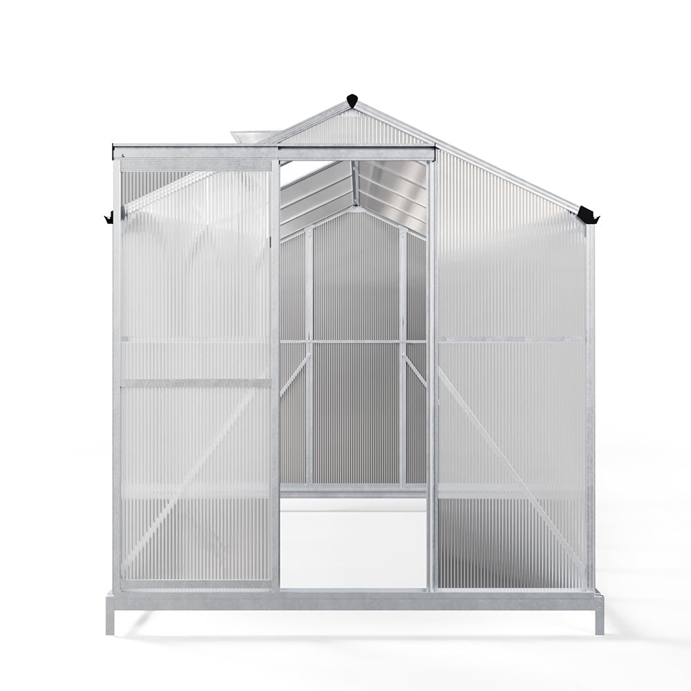 White Framed Garden Hobby Greenhouse with Vent Garden Storages & Greenhouses Garden Sanctuary