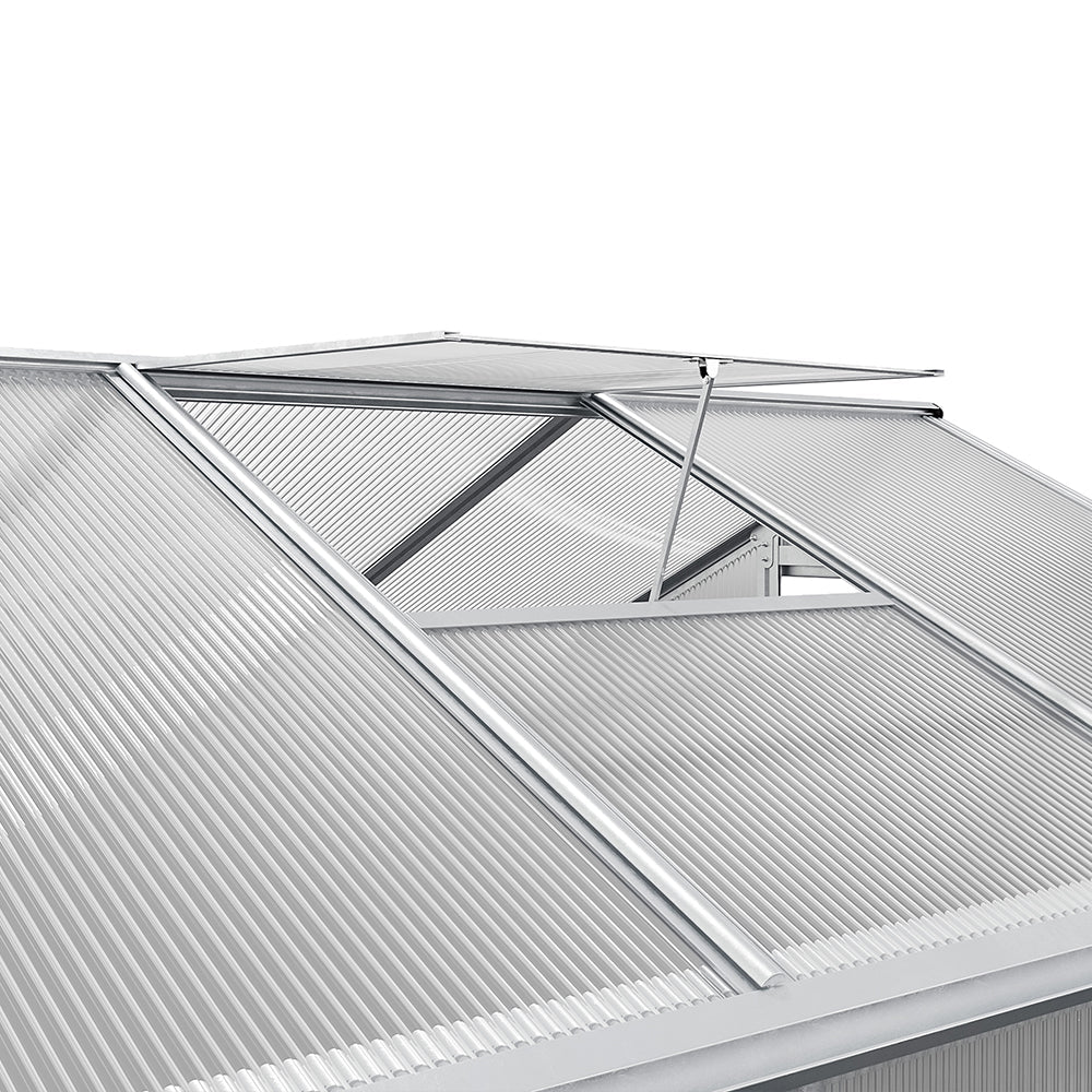 White Framed Garden Hobby Greenhouse with Vent Garden Storages & Greenhouses Garden Sanctuary