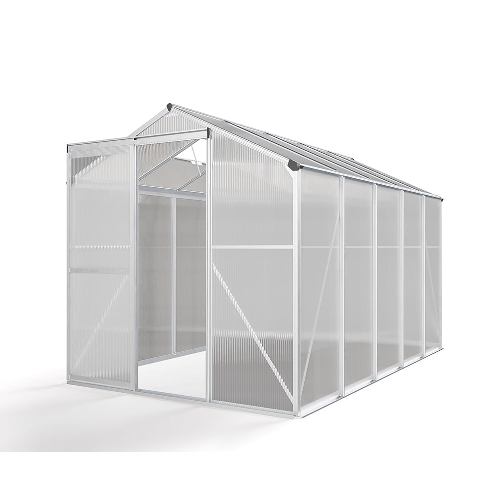 White Framed Garden Hobby Greenhouse with Vent Garden Storages & Greenhouses Garden Sanctuary
