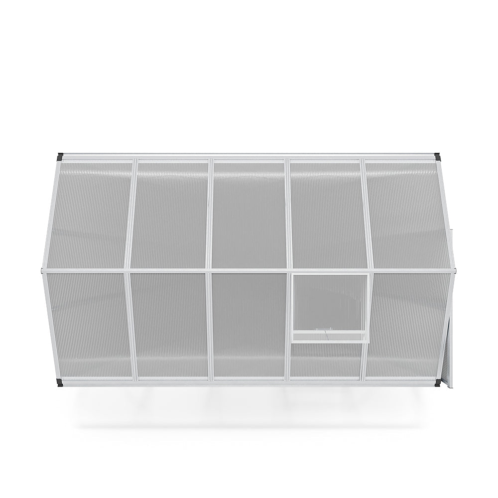 White Framed Garden Hobby Greenhouse with Vent Garden Storages & Greenhouses Garden Sanctuary