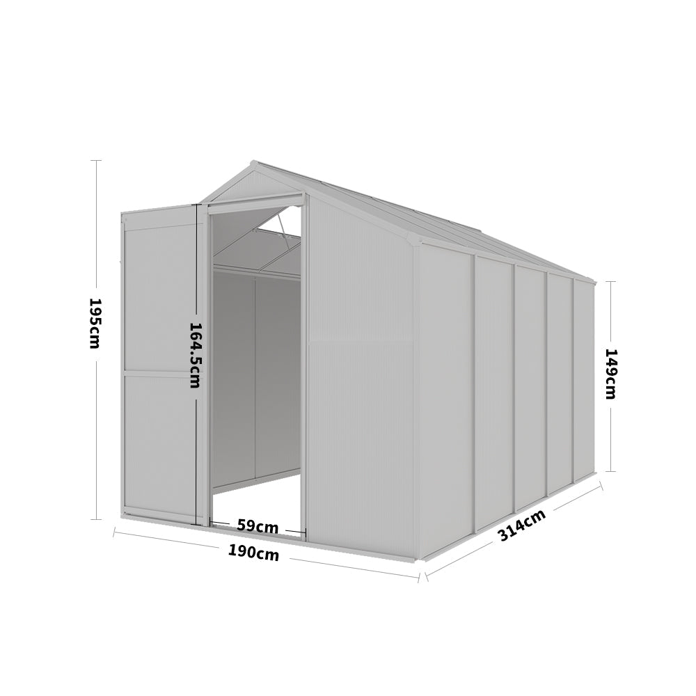 White Framed Garden Hobby Greenhouse with Vent Garden Storages & Greenhouses Garden Sanctuary