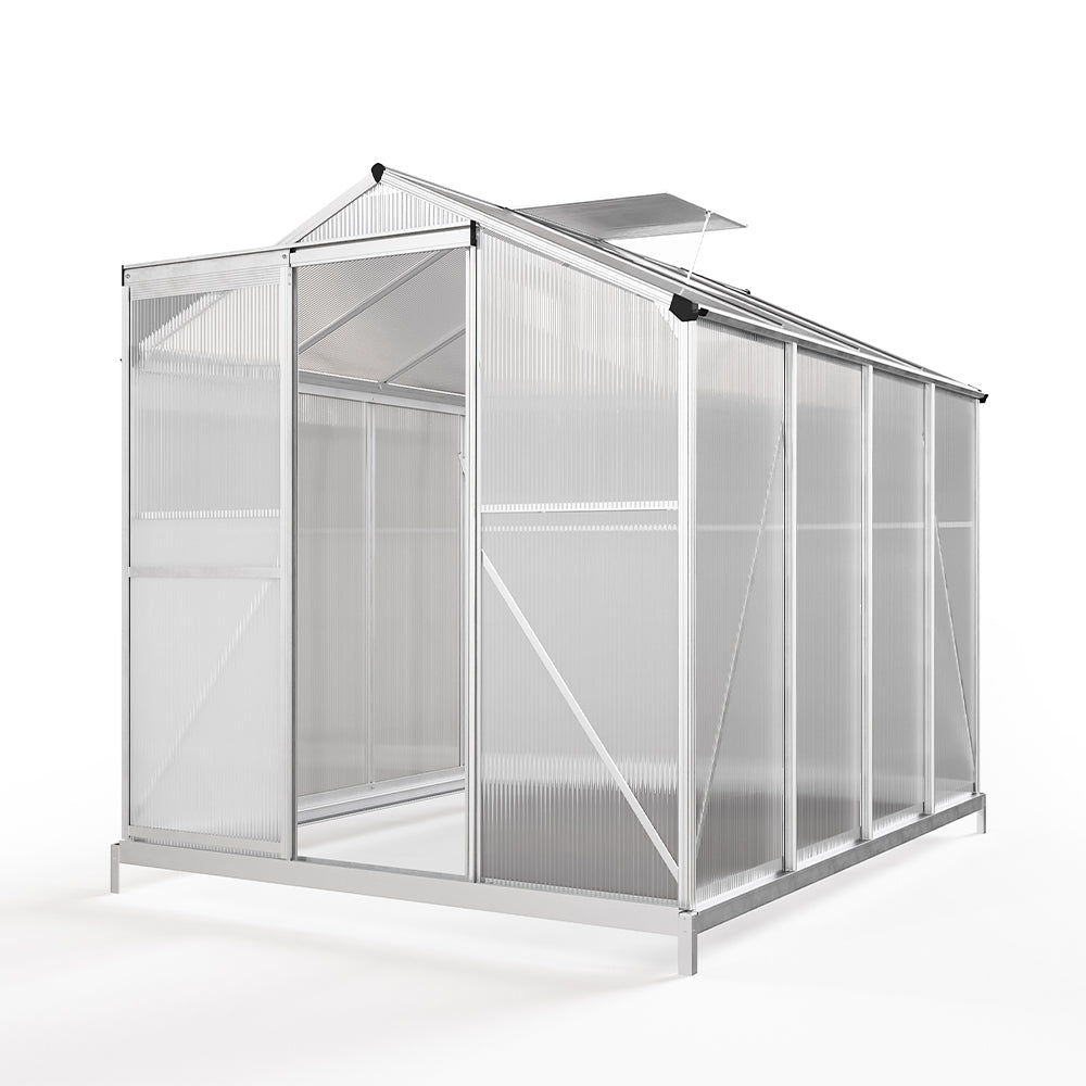 White Framed Garden Hobby Greenhouse with Vent Garden Storages & Greenhouses Garden Sanctuary