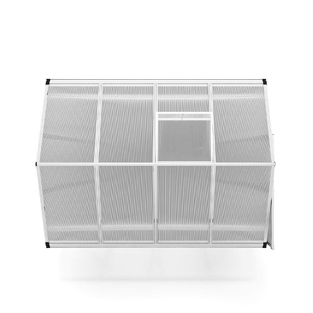 White Framed Garden Hobby Greenhouse with Vent Garden Storages & Greenhouses Garden Sanctuary
