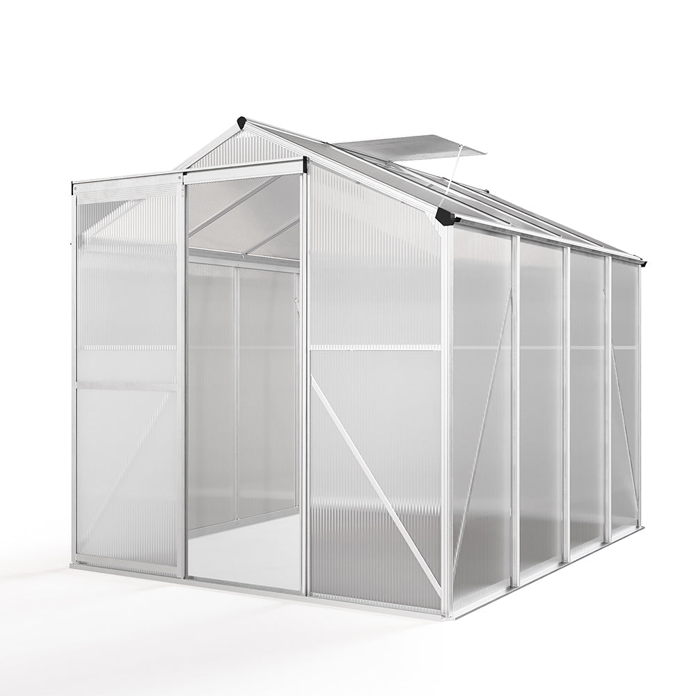 White Framed Garden Hobby Greenhouse with Vent Garden Storages & Greenhouses Garden Sanctuary