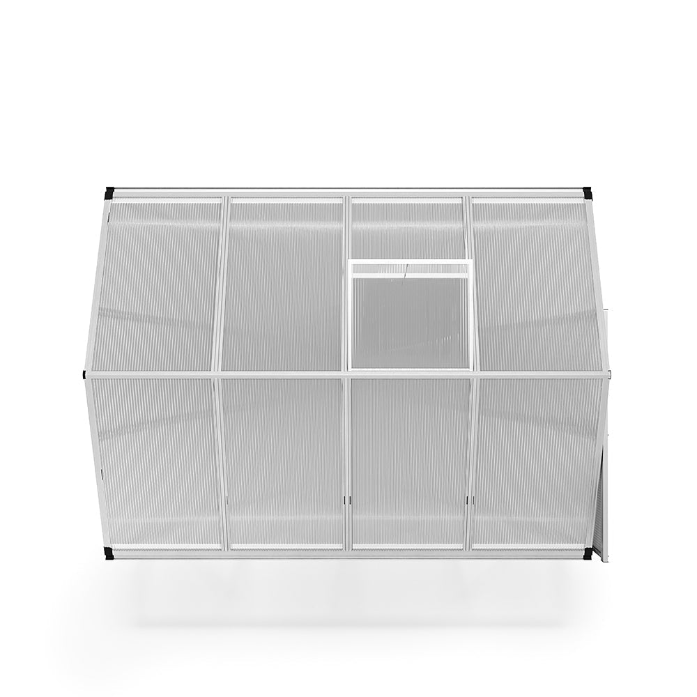 White Framed Garden Hobby Greenhouse with Vent Garden Storages & Greenhouses Garden Sanctuary