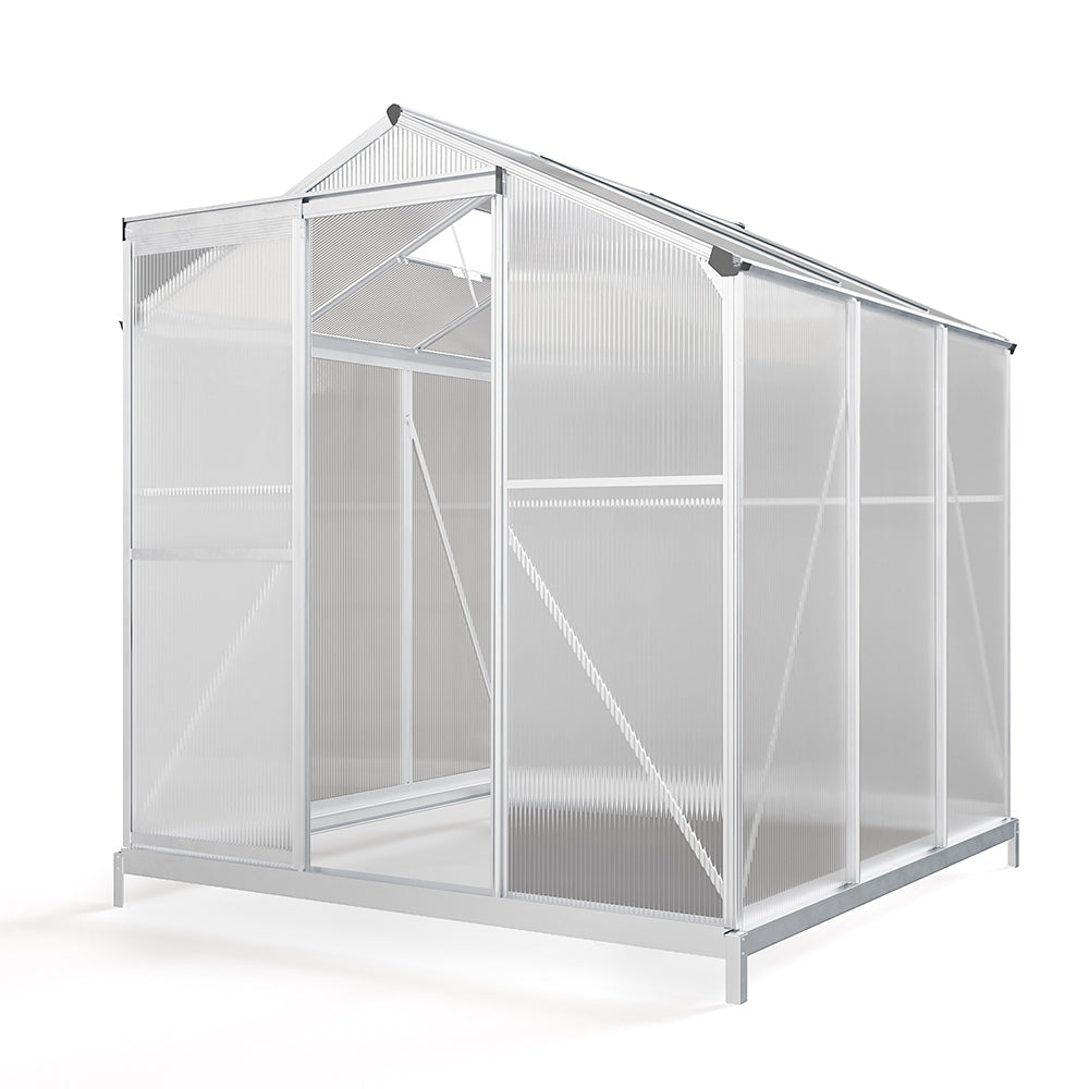White Framed Garden Hobby Greenhouse with Vent Garden Storages & Greenhouses Garden Sanctuary